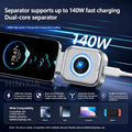 140W Ultra-Fast USB-C Charger with Dual-Channel Protection & RGB Light Ring شاحن USB-C سريع للغاية بقوة 140 واط مع حماية مزدوجة وإضاءة RGB